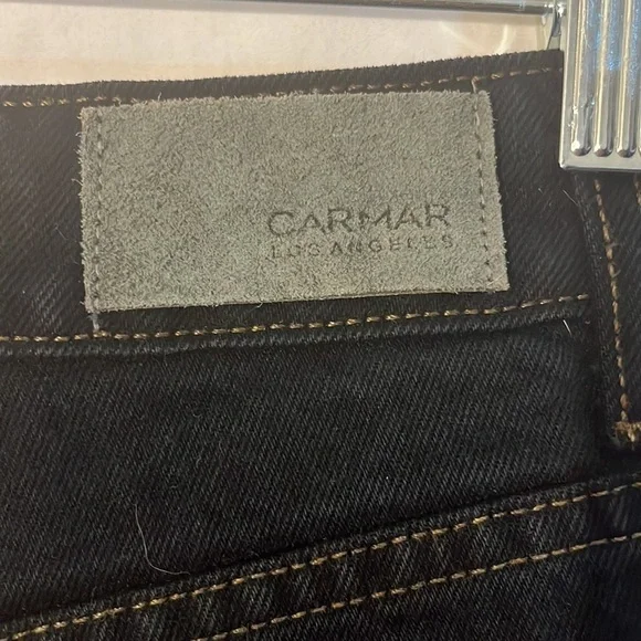 Carmar 2-Tone Denim Jean Shorts Middle Zipper Black White Womens Size 25 #61 - Picture 5 of 7